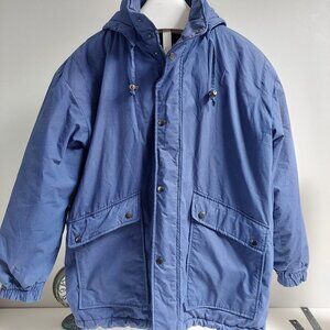 UpFront Vintage Blue Zip‎ button Jacket Oversize Small